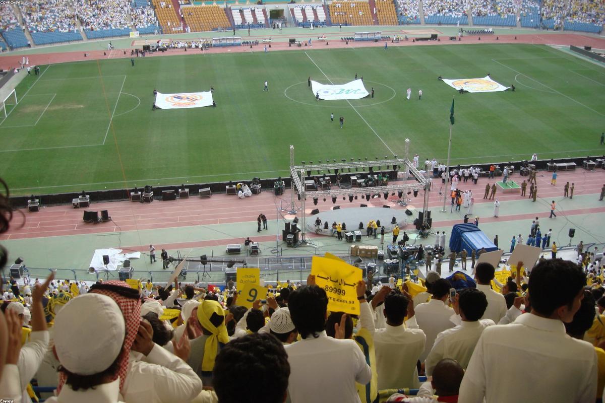 Panoramica di uno stadio di Serie A con il campo verde illuminato di notte
